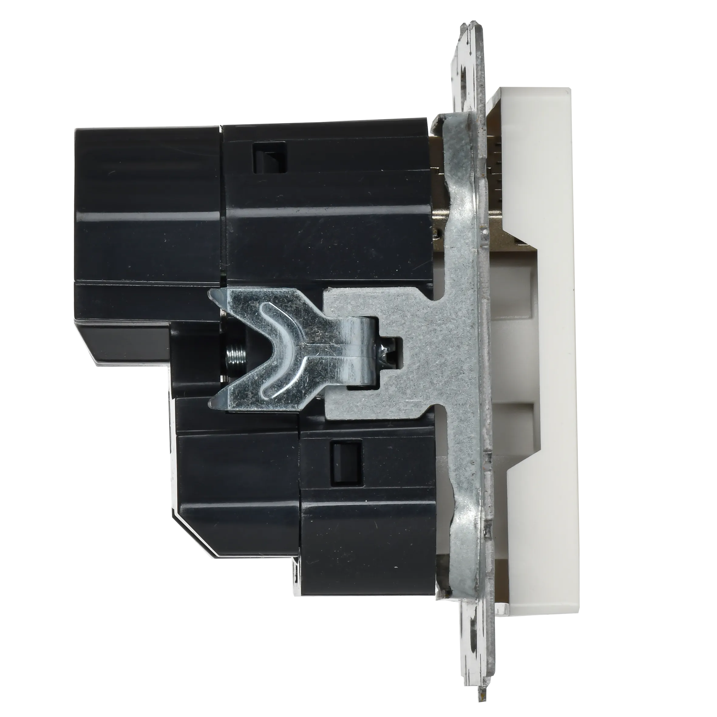 BRITE Розетка 1-местная с заземлением с защитными шторками 16А с USB A+A 5В 2,1А РЮш10-1-БрБ белый IEK - Фото 6