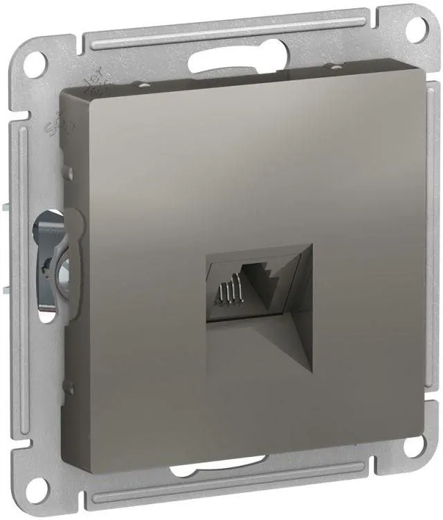 Розетка телефонная 1-м СП AtlasDesign RJ11 механизм сталь SE ATN000981