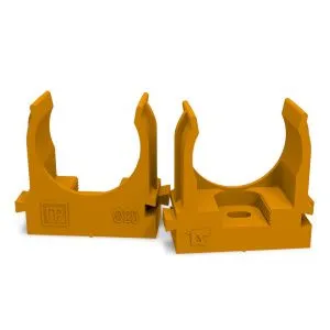 Крепеж-клипса для труб для монтажного пистолета оранжевая d25 мм (100шт/700шт уп/кор) Промрукав PR13.0153