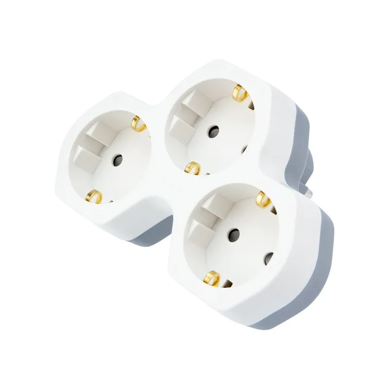 Тройник электрический 16А с/з с защитными шторками, белый REXANT - Фото 2