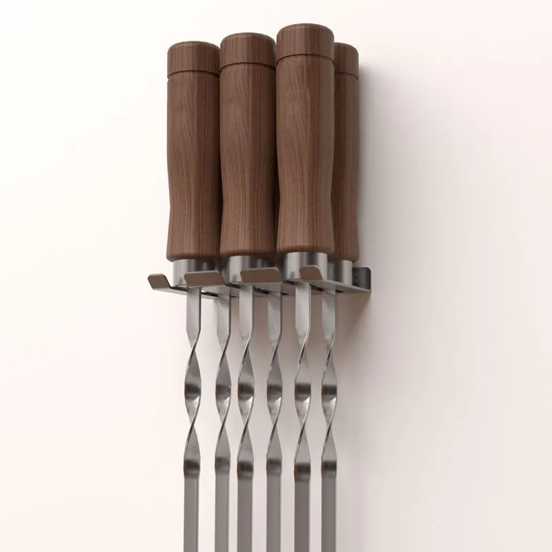 Держатель для хранения шампуров, настенный, нержавеющая сталь СОКОЛ - Фото 2