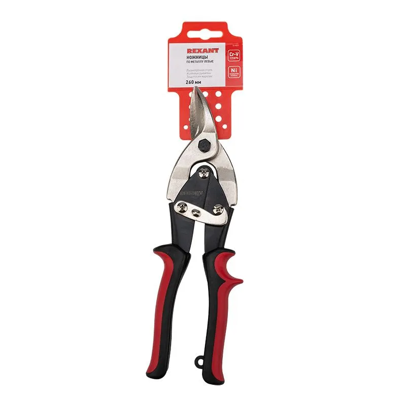 Ножницы по металлу левые 260мм никелированные, двухкомпонентные рукоятки REXANT - Фото 2