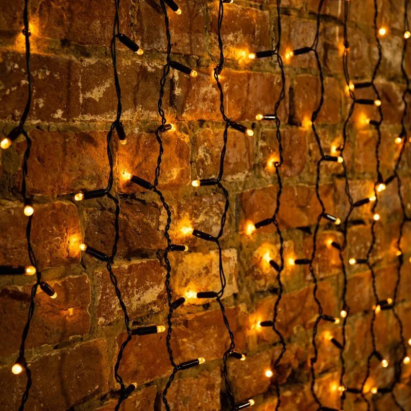 Гирлянда светодиодная Занавес 2х1,5м 360 LED ЖЕЛТЫЙ черный ПВХ IP65 постоянное свечение 230В блок в комплекте NEON-NIGHT 235-121