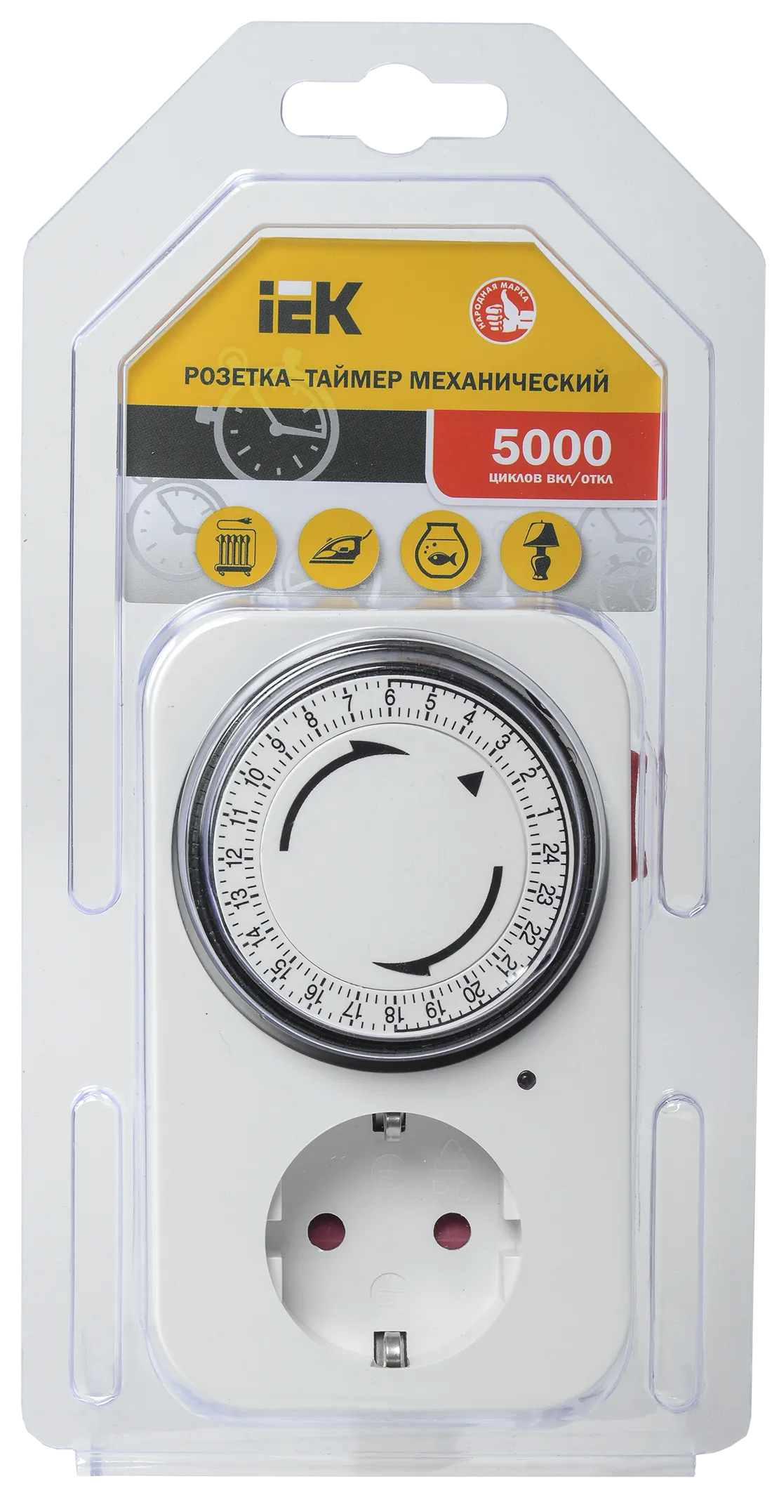 Розетка-таймер механический РТМ-2 с индикацией 15мин 24ч 96on/off 16А IP20 IEK - Фото 3