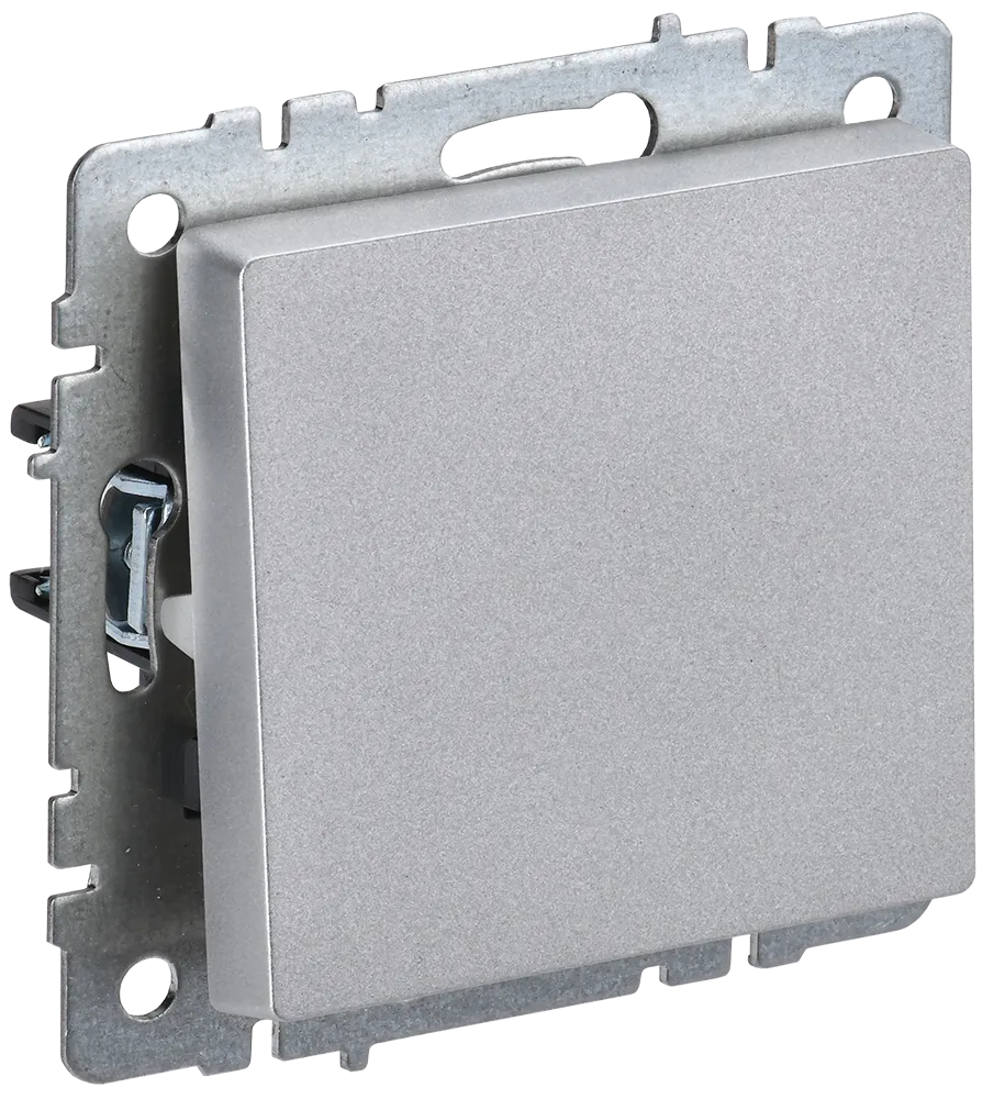 BRITE Выключатель 1-клавишный самовозвратный 10А ВС10-1-4-БрА алюминий IEK BR-V14-0-10-K47