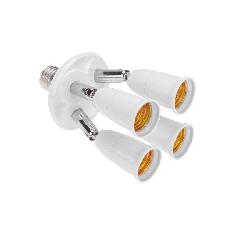 Разветвитель цокольный Е27-4хЕ27 (поворотный цоколь) белый REXANT - Фото 2