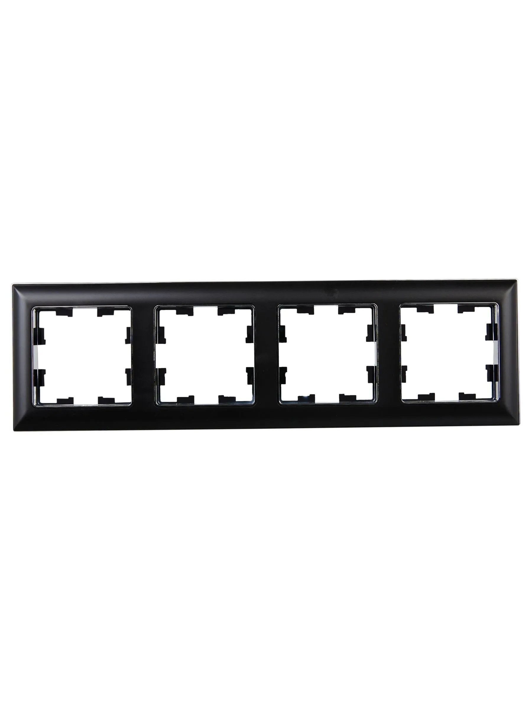 BRITE Рамка 4-местная РУ-4-Бр хром/черный IEK - Фото 4