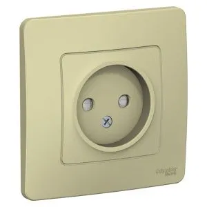 Розетка 1-м СП Blanca 16А IP20 250В без заземл. защ. шторки беж. SE BLNRS000117 520086