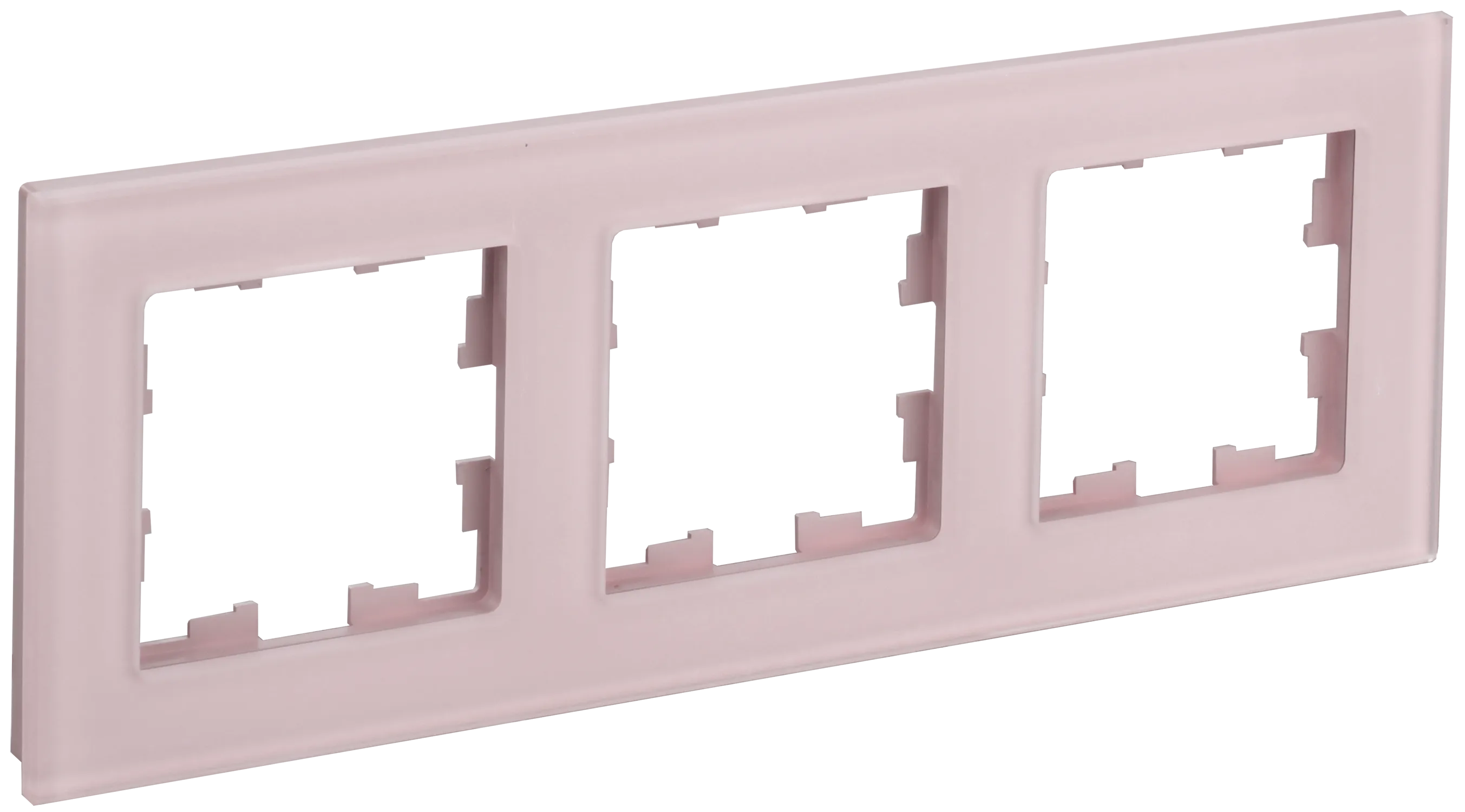 BRITE Рамка 3-местная РУ-3-2-Бр стекло розовый матовый IEK