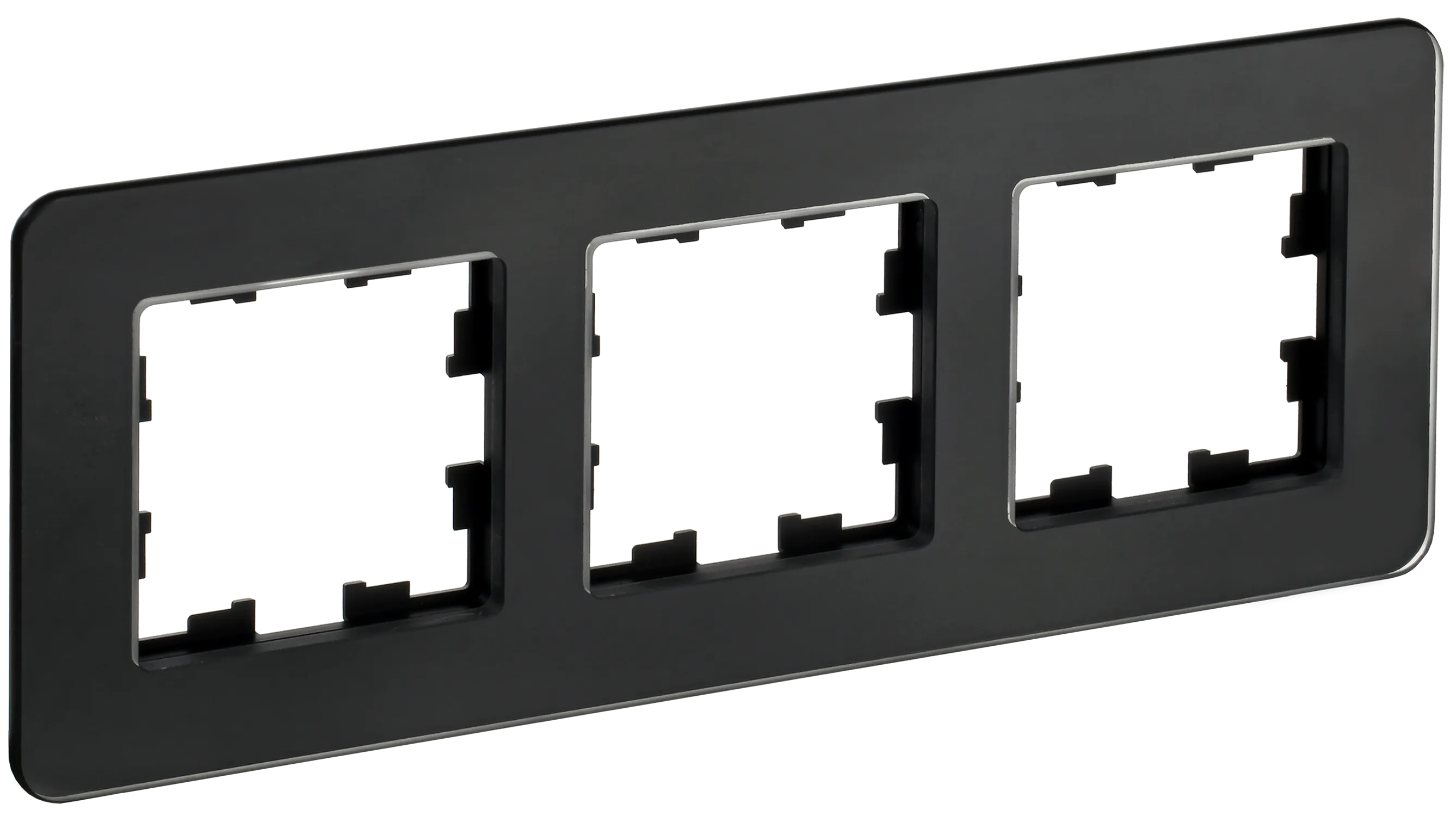 BRITE Рамка 3-местная РУ-3-2-Бр стекло черный RE IEK