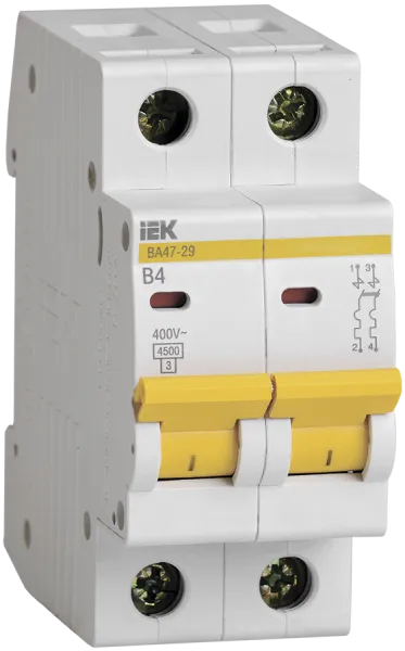 KARAT Автоматический выключатель ВА47-29 2P B 4А 4,5кА IEK