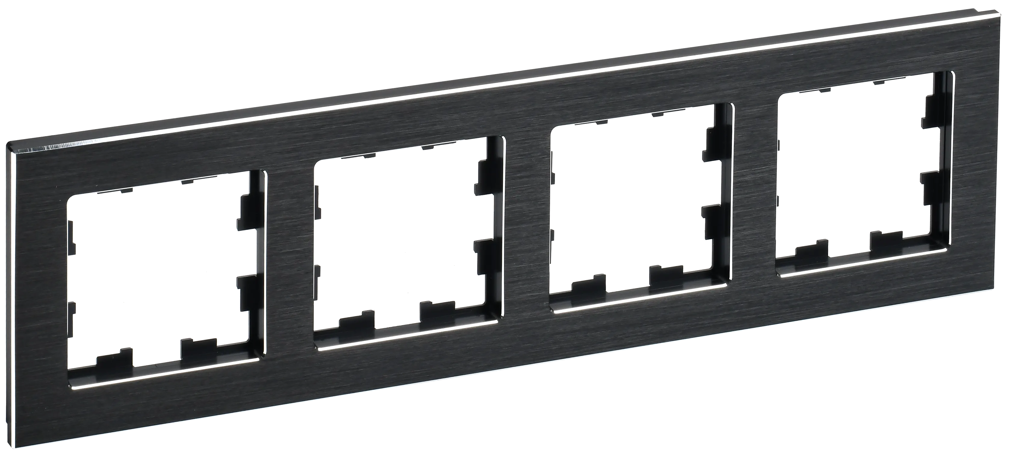 BRITE Рамка 4 -местная РУ-4-1-БрЧ металл черный IEK BR-M42-M-K02