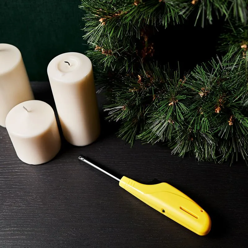 Бытовая газовая пьезозажигалка с классическим пламенем многоразовая (1 шт.) желтая СК-306 СОКОЛ - Фото 3