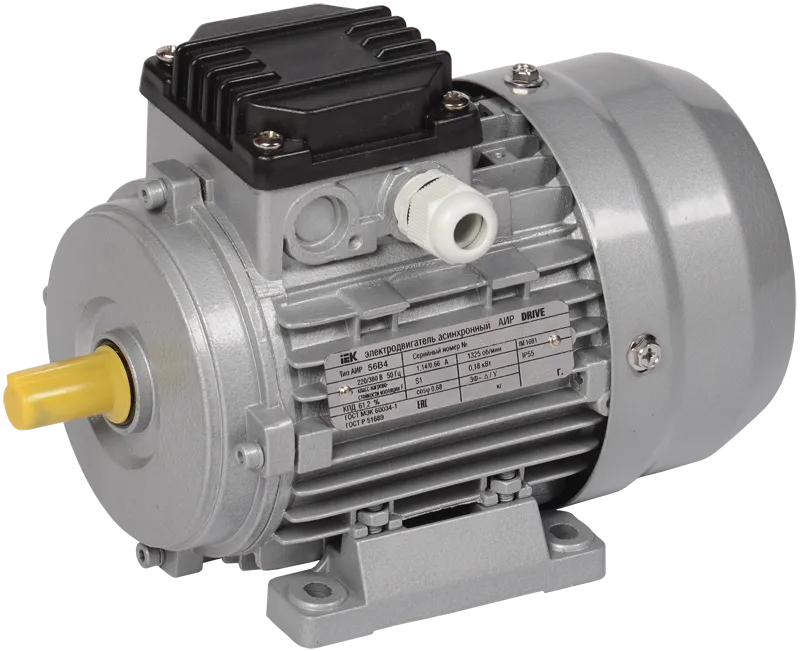 Электродвигатель асинхронный трехфазный АИР 56B4 380В 0,18кВт 1500об/мин 1081 DRIVE IEK