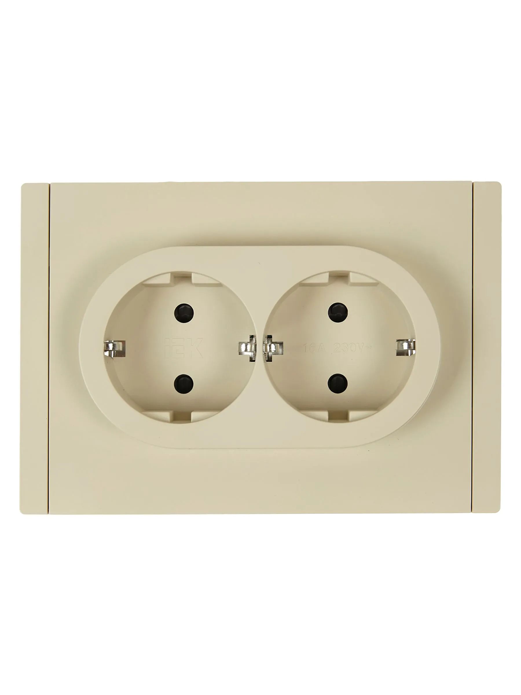FORTE&PIANO Розетка 2-местная с заземлением с защитными шторками безвинтовое крепление 16А FP423 ваниль IEK - Фото 4