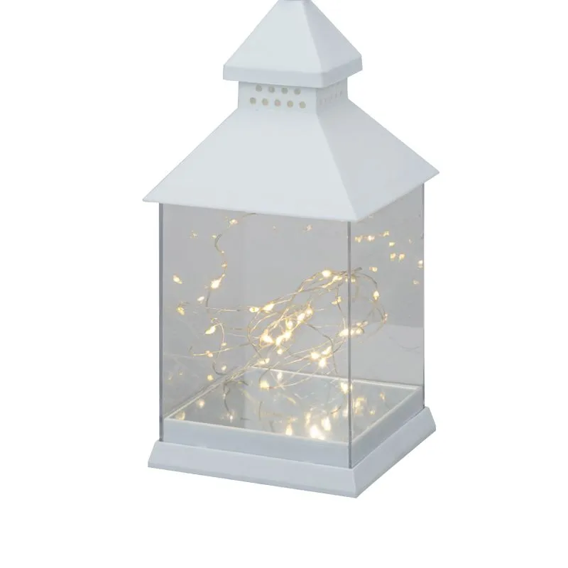 Декоративный фонарь с росой, белый корпус, размер 10,7х10,7х23,5 см, цвет теплый белый - Фото 5