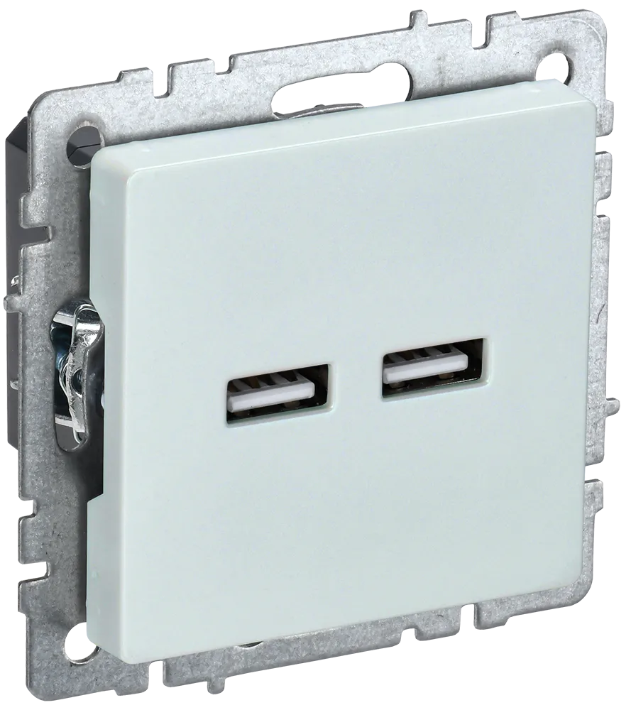 BRITE Розетка USB A+A 5В 3,1А РЮ10-1-БрЖ жемчуг IEK