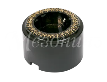 Розетка ретро фарфоровая, двухполюсная, с заземляющим контактом, цилиндро, коллекция "ИМПЕРАТОРСКАЯ"