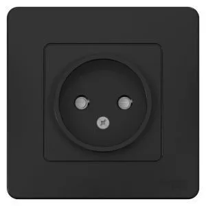 Розетка 1-м СП Blanca 16А IP20 250В без заземл. защ. шторки антрацит SE BLNRS000116 1210378