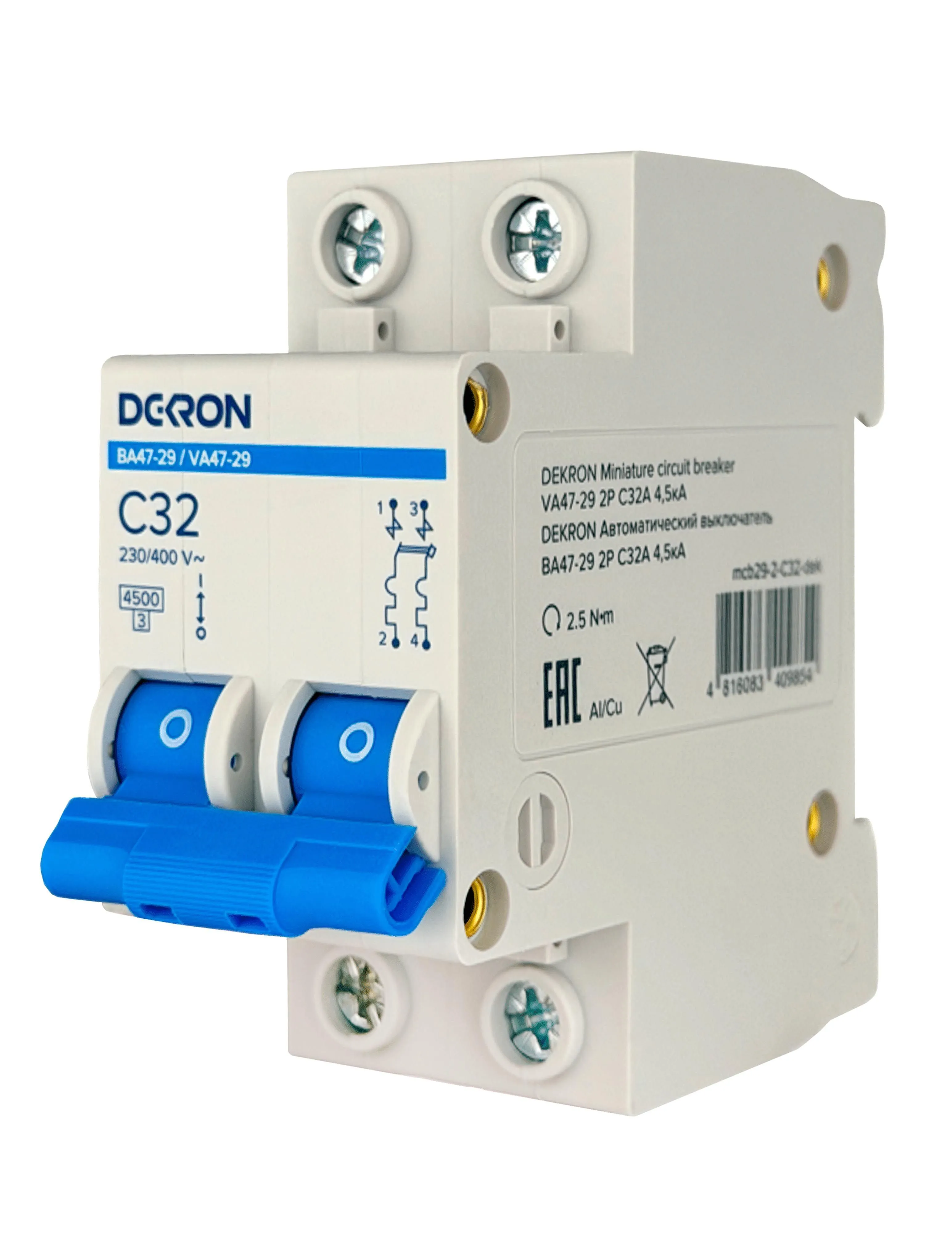 Автоматический выключатель ВА47-29 2P С32A 4,5кА - Фото 3