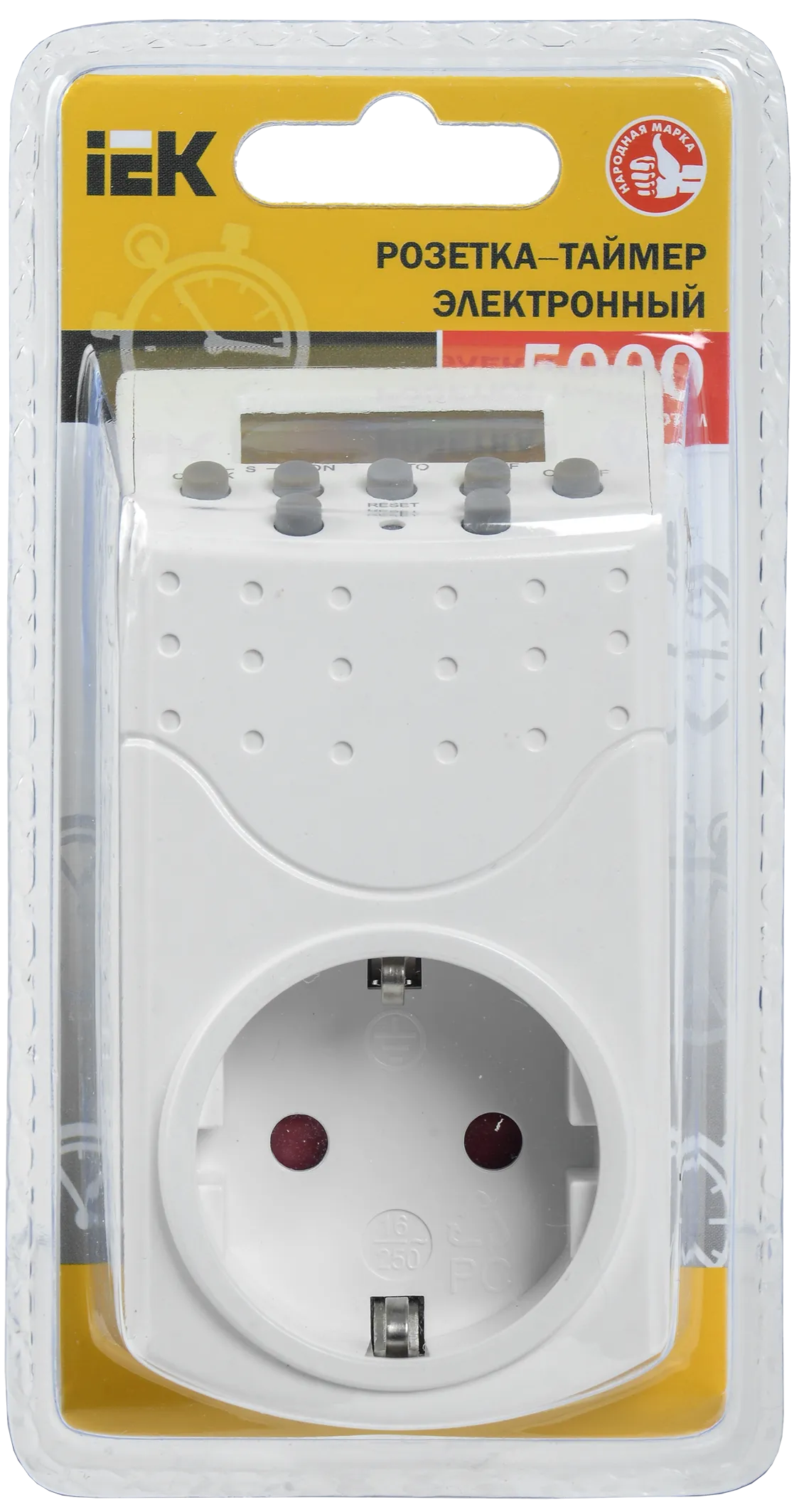 Розетка-таймер электронный РТЭ-1 1мин 7дн 140on/off 16А IP20 IEK - Фото 3