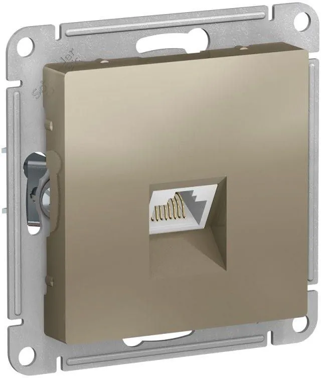 Розетка компьютерная AtlasDesign RJ45 кат.6A механизм шампань SE ATN000586