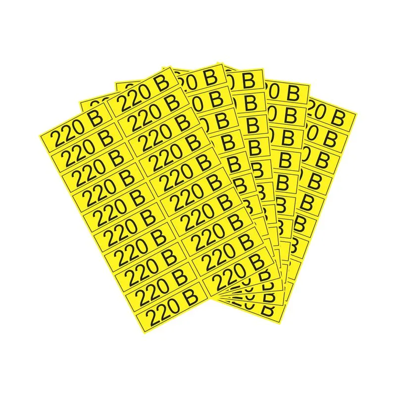 Наклейка знак электробезопасности «220 В» 15х50мм (20 шт. на листе) REXANT