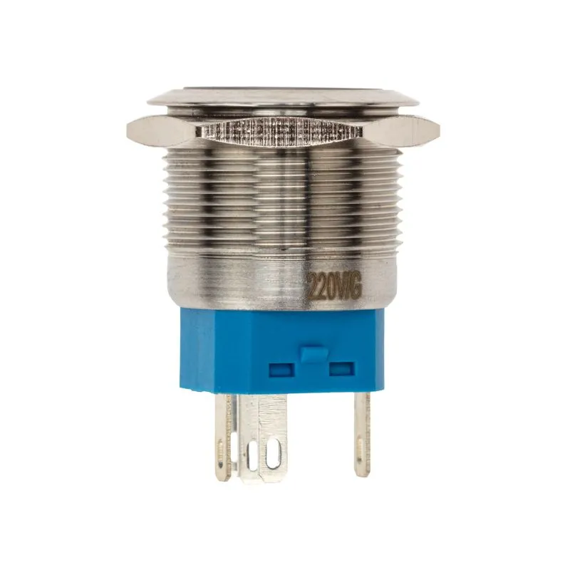 Кнопка антивандальная Ø22 250В Б/Фикс (5с) OFF-(ON) / ON-(OFF) подсв/зеленая REXANT - Фото 3