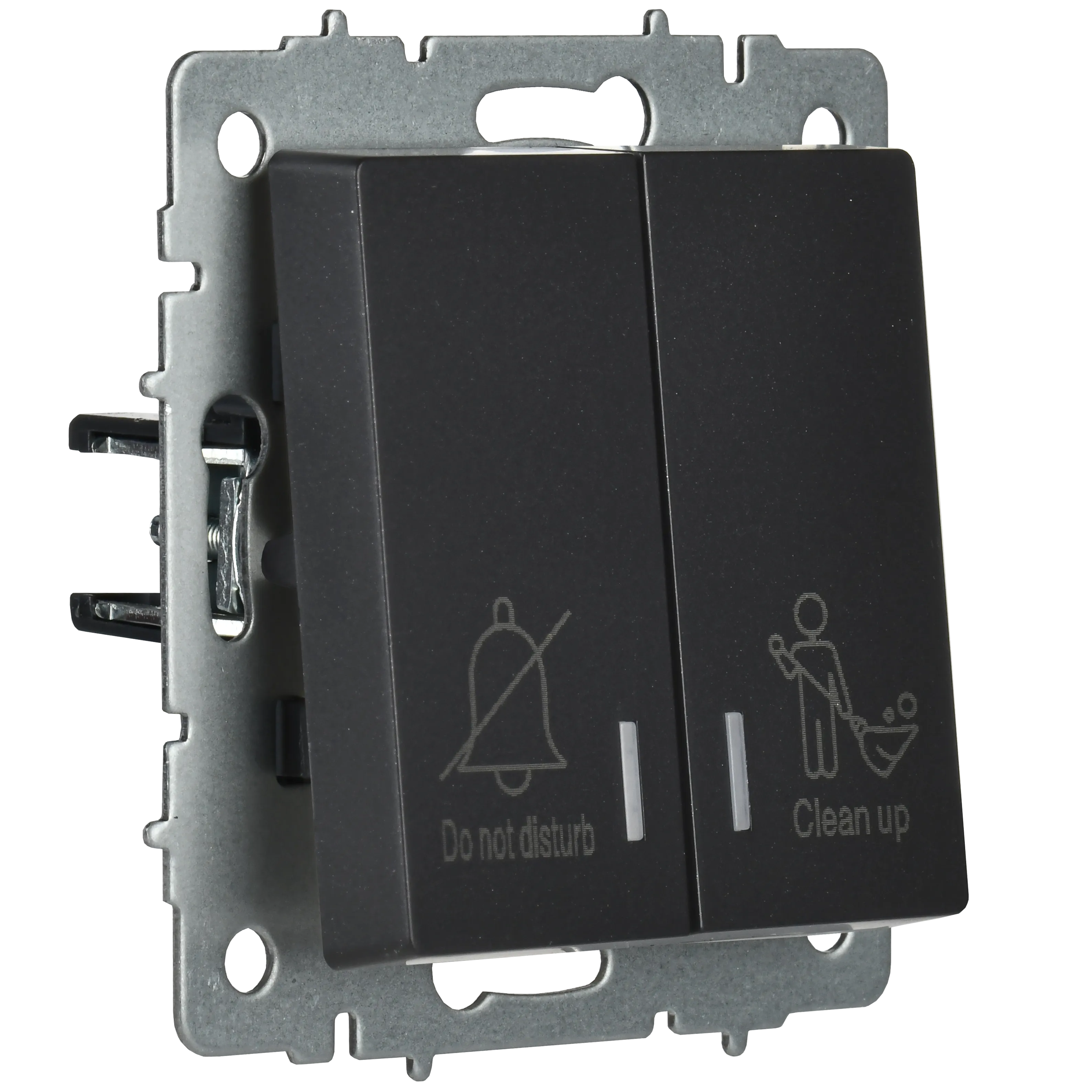 BRITE Выключатель 2-клавишный с индикацией для отелей 10А ВС10-2-9-БрЧ черный IEK - Фото 8