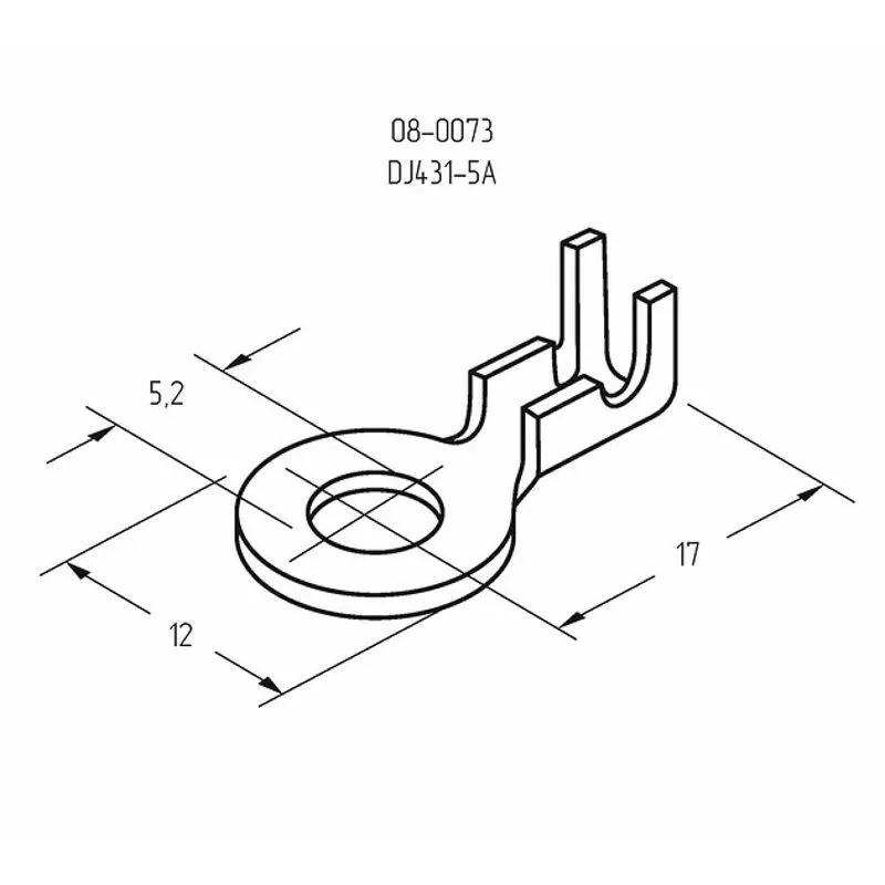 Наконечник кольцевой REXANT, ø5.2 мм, 0.5-0.8 мм² (НК 5-0,5-0,8) - Фото 2