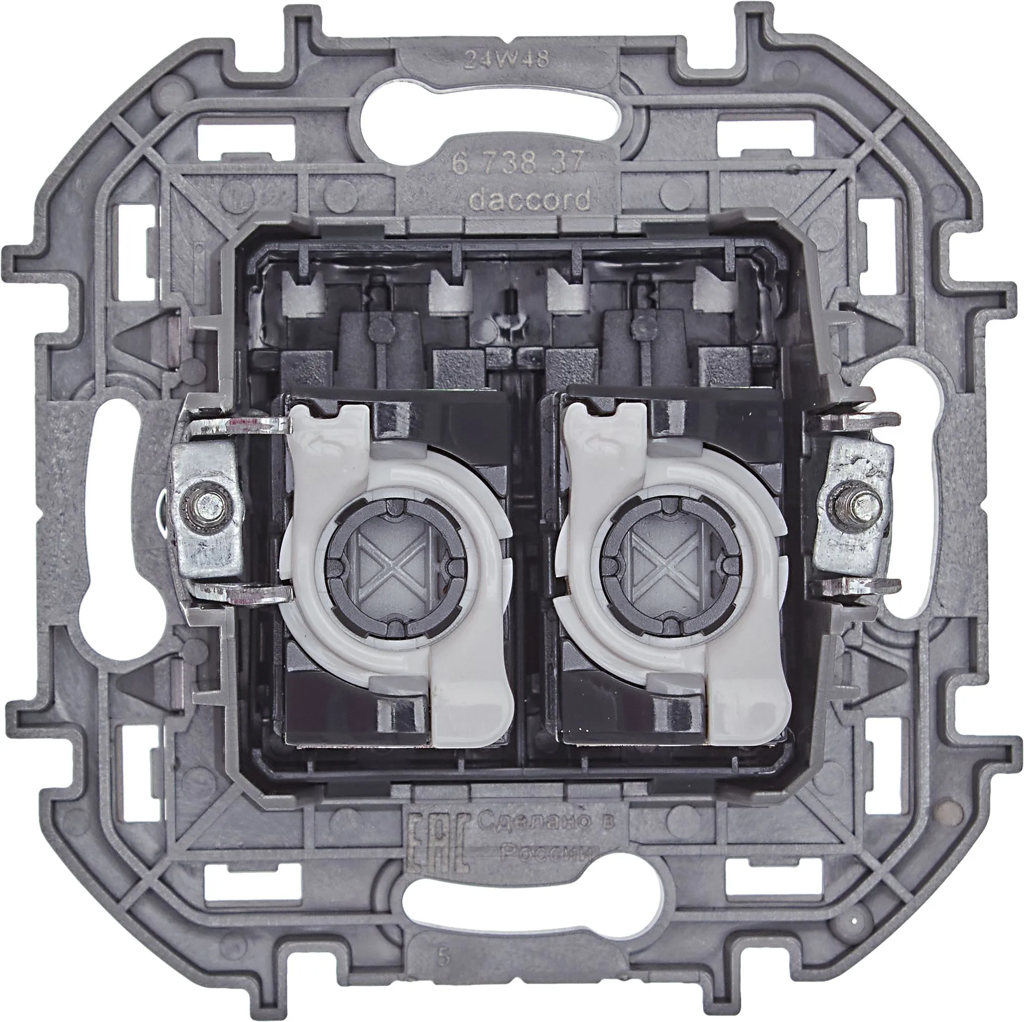 INSPIRIA Розетка компьютерная двойная RJ45 категория 5Е UTP алюминий - Фото 5