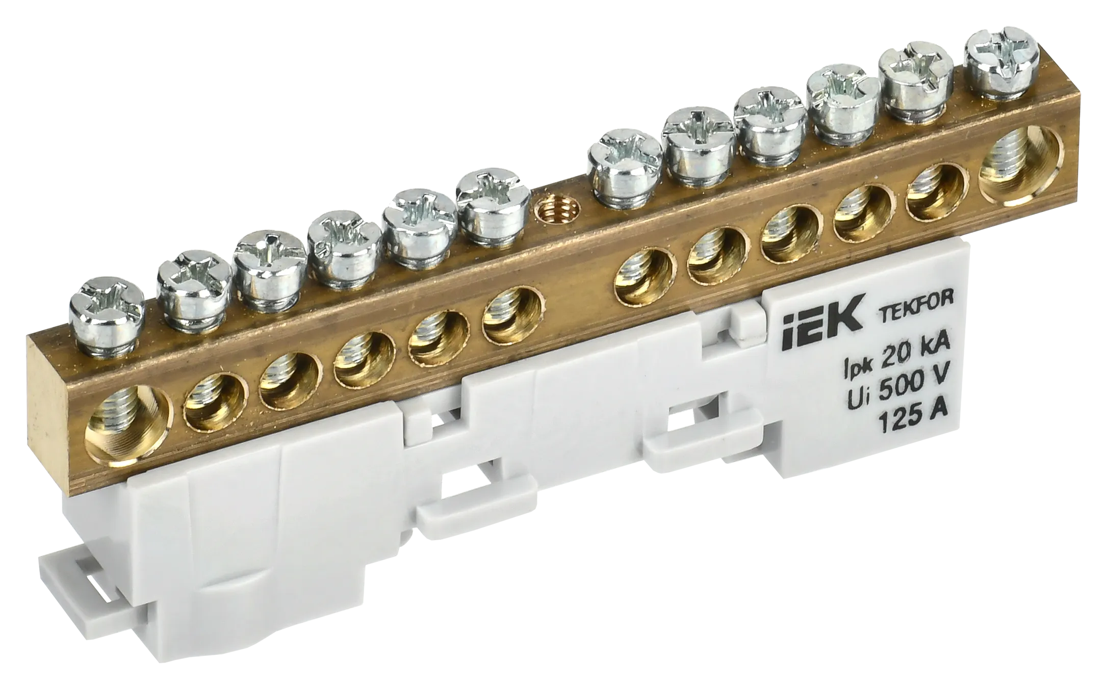 TEKFOR Шина N "ноль" неизолированная на универсальном держателе 8х12-14-С IEK TF-NN20-14-DL-K07