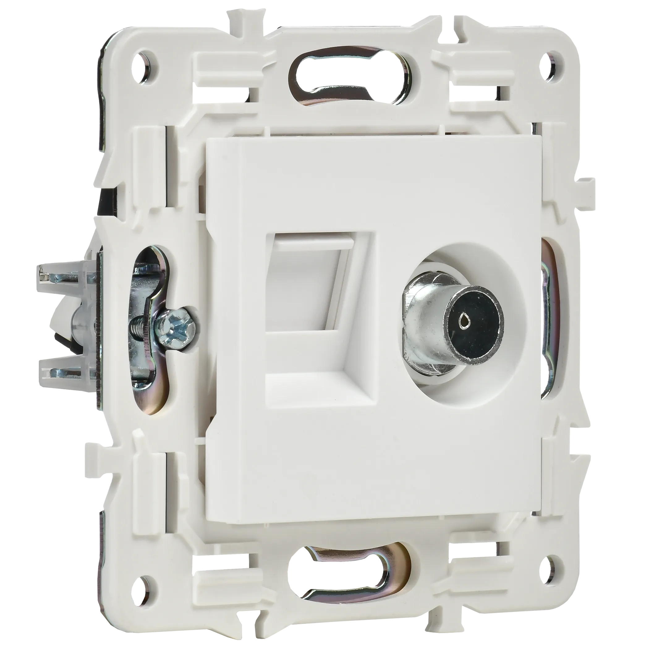 SKANDY Розетка двойная TV+RJ45 кат.5E SK-A14W арктический белый IEK - Фото 3