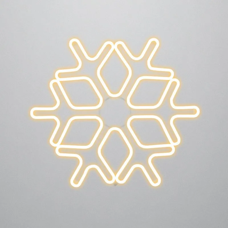 Фигура Снежинка из гибкого неона, 60х60 см, цвет свечения теплый белый NEON-NIGHT