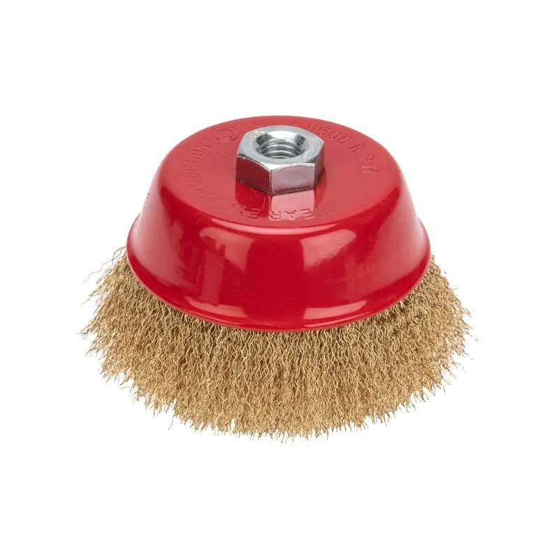 Щетка чашечная для УШМ, витая латунированная проволока, 125мм, М14 KRANZ KR-91-1210