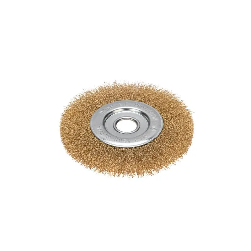 Щетка дисковая для УШМ, витая латунированная проволока, 150мм, отв. 22,23мм KRANZ KR-91-1232