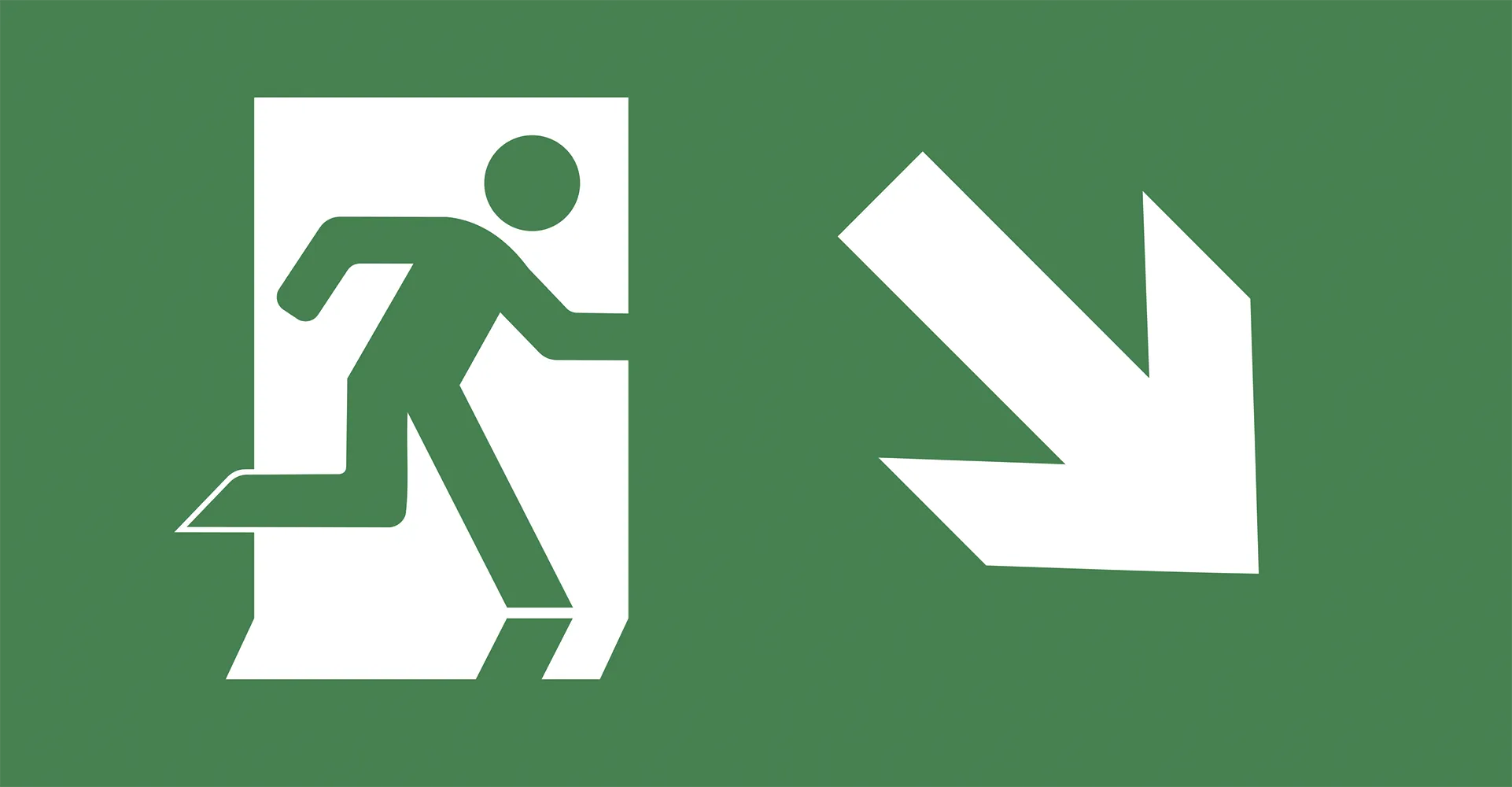 Пиктограмма "ВЫХОД/стрелка направо вниз" PVC для ССА 3000 IEK LPC10-2-30-15-NAPRVN