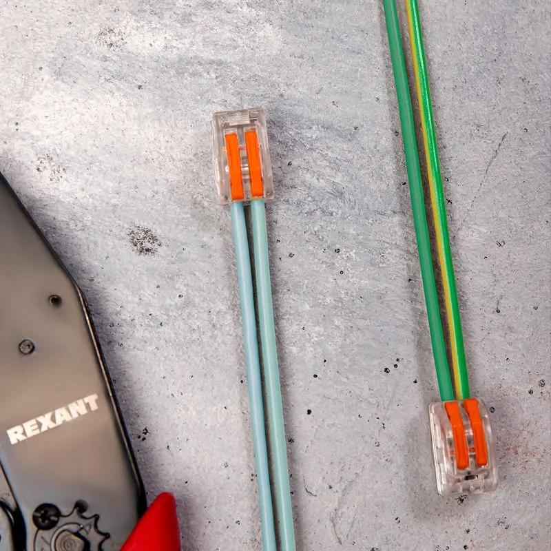 Универсальная клемма СМК 222-412, 2-проводная прозрачная 0,08-2,5/4 мм² (блистер 10 шт/уп) REXANT - Фото 2