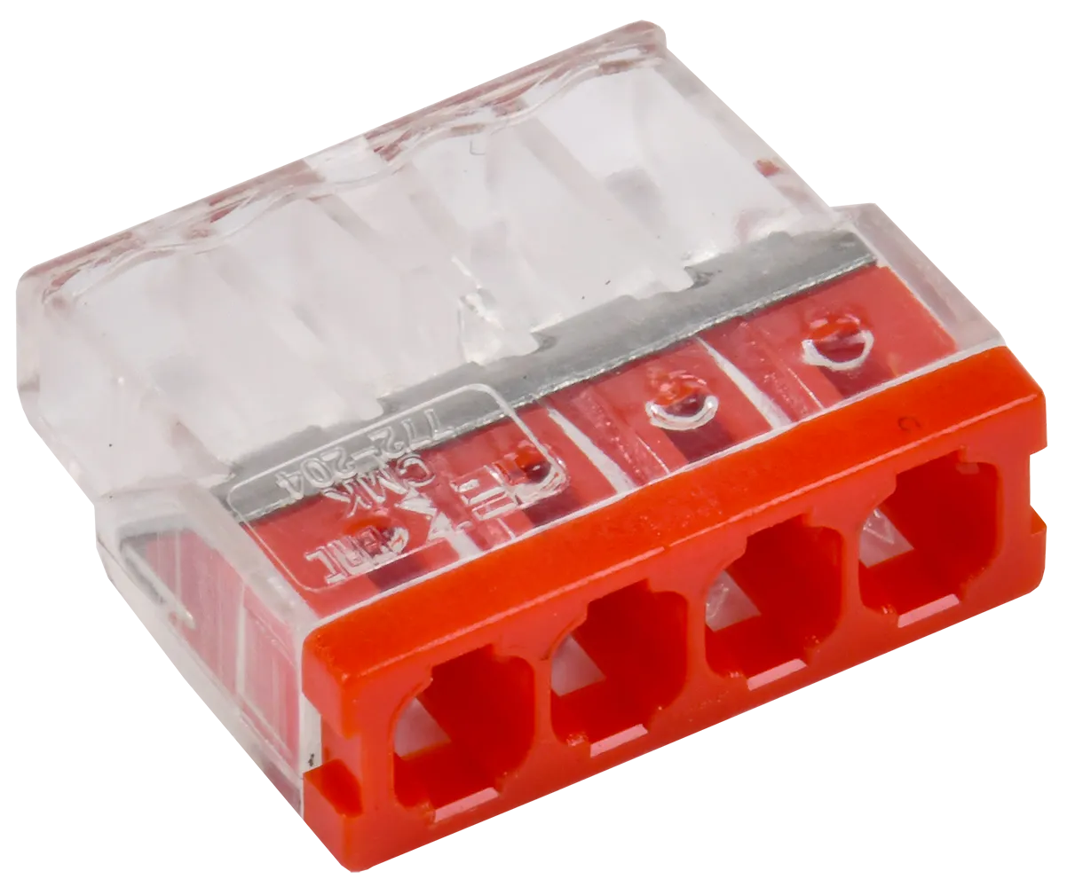 Строительно-монтажная клемма СМК 772-204 компактная (4шт/упак) IEK