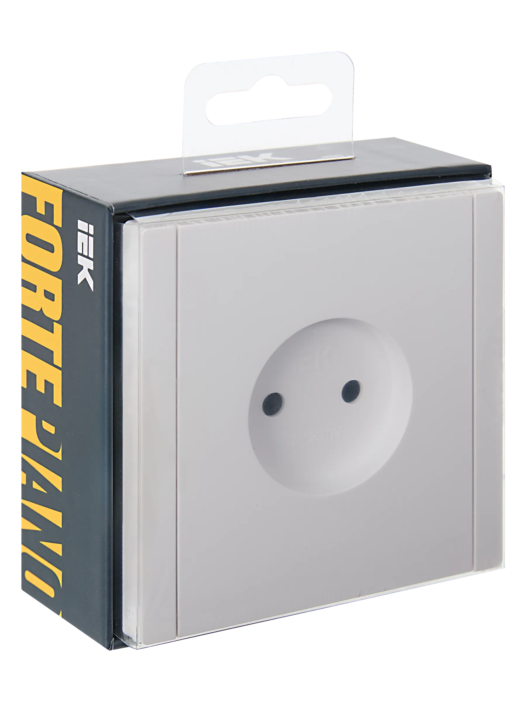 FORTE&PIANO Розетка 1-местная без заземления с защитными шторками винтовое крепление 10А FP217 белый IEK - Фото 2