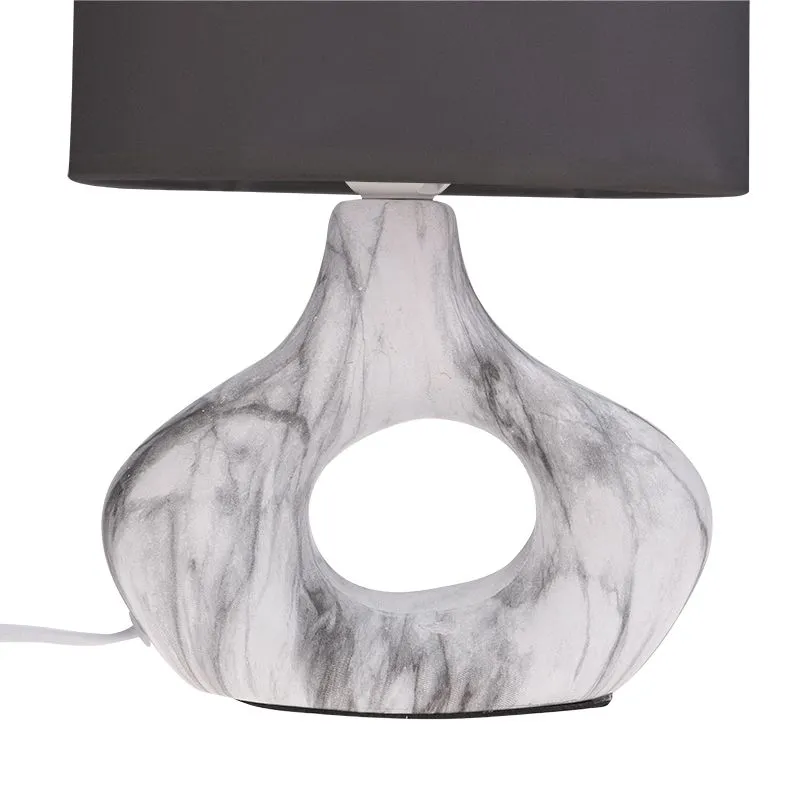 Светильник декоративный настольный Форте, основание кольцо под белый мрамор, черный абажур, цоколь Е27, 60Вт REXANT - Фото 4