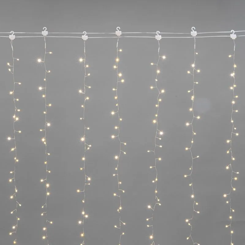 Гирлянда Светодиодный занавес из росы Фейерверк 3х3м 900 LED ТЕПЛЫЙ БЕЛЫЙ IP20 230В NEON-NIGHT