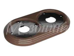 Рамка двухместная пластиковая, 163x92x14 мм, цвет - какао, серия УСАДЬБА, ТМ МЕЗОНИНЪ GE30702-70