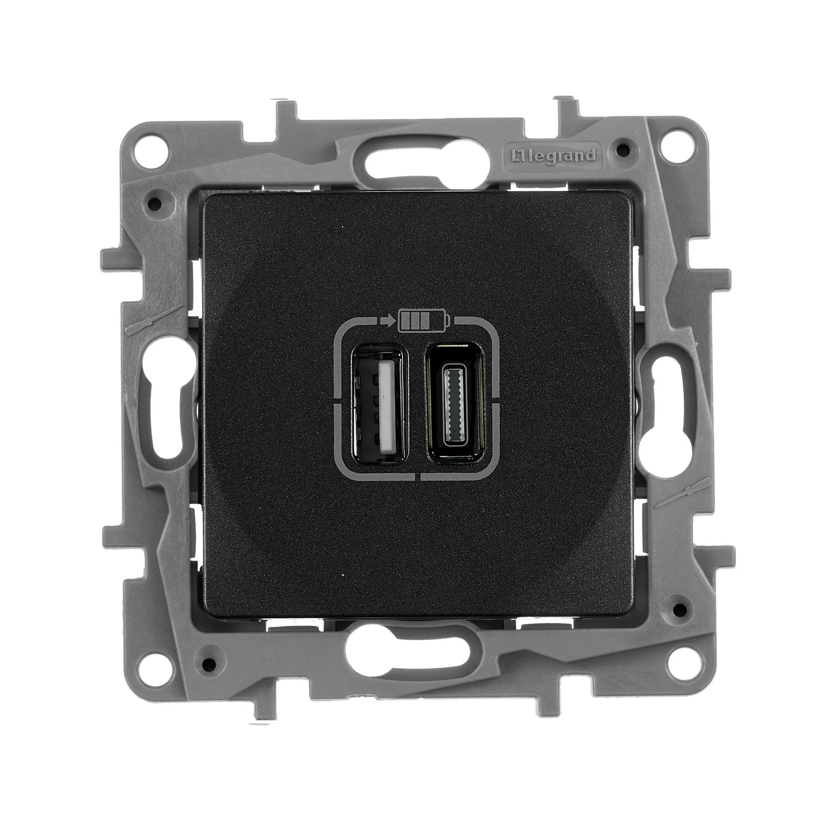 ETIKA Розетка USB A+C 15Вт антрацит - Фото 4