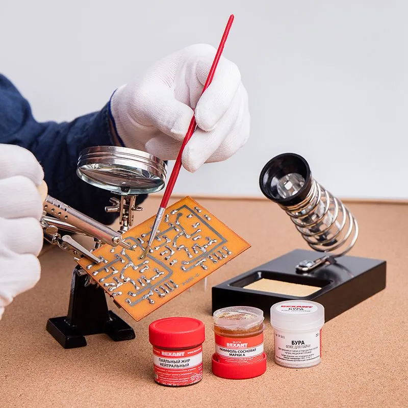 Набор К3 для пайки, «твердый флюс» (канифоль, флюс БУРА, паяльный жир) REXANT - Фото 2