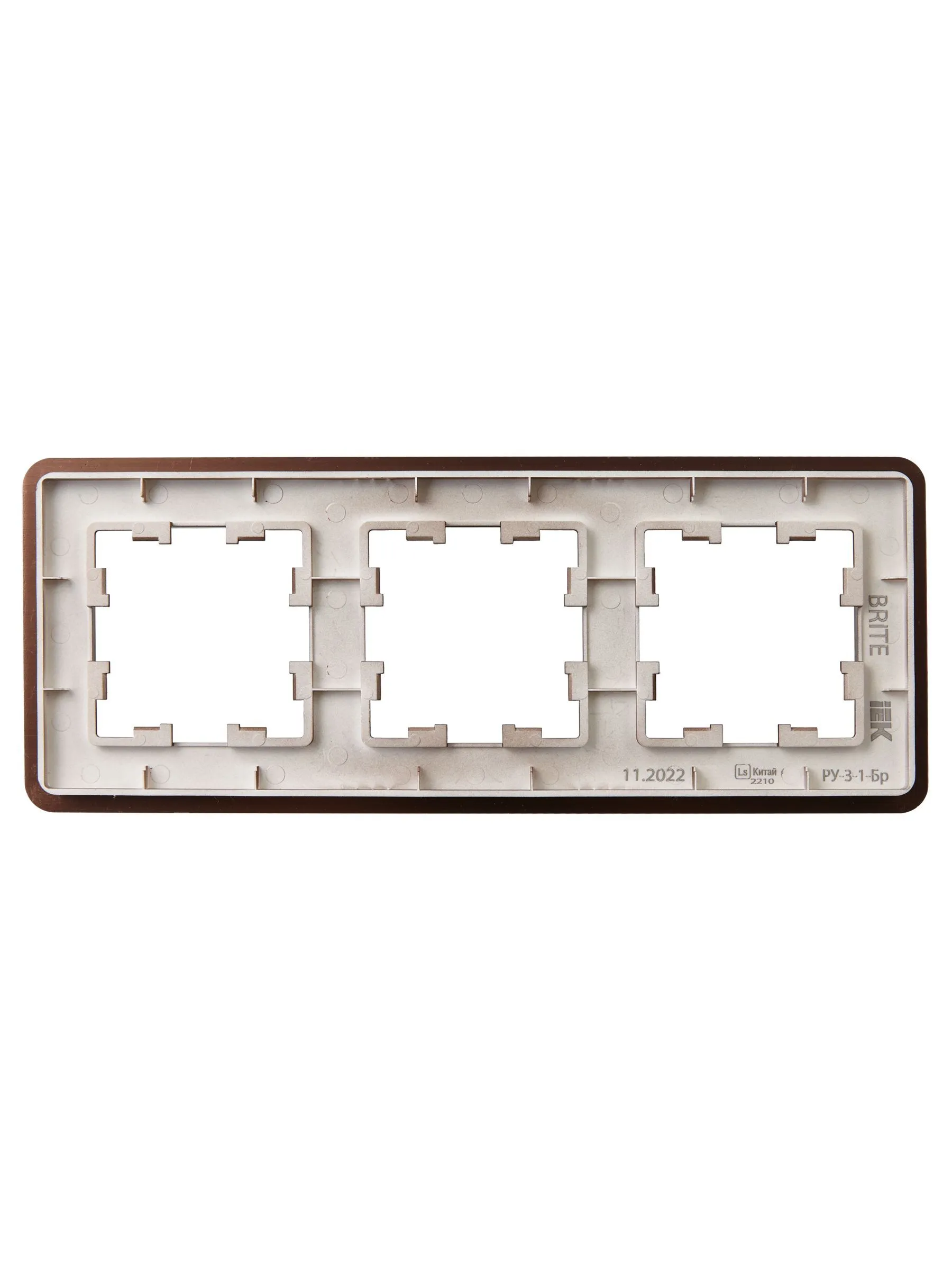 BRITE Рамка 3-местная РУ-3-1-Бр металл коричневый RE AL IEK - Фото 7