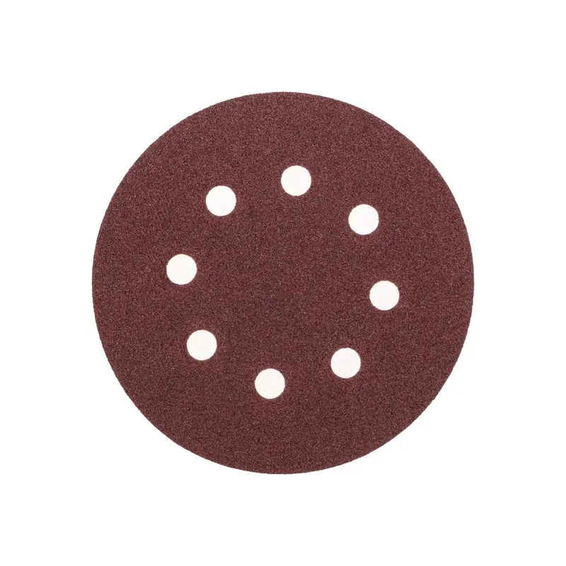 Диск абразивный на ворсовой основе, на липучке, перфорированный, P80, 125мм, 10 шт. KRANZ