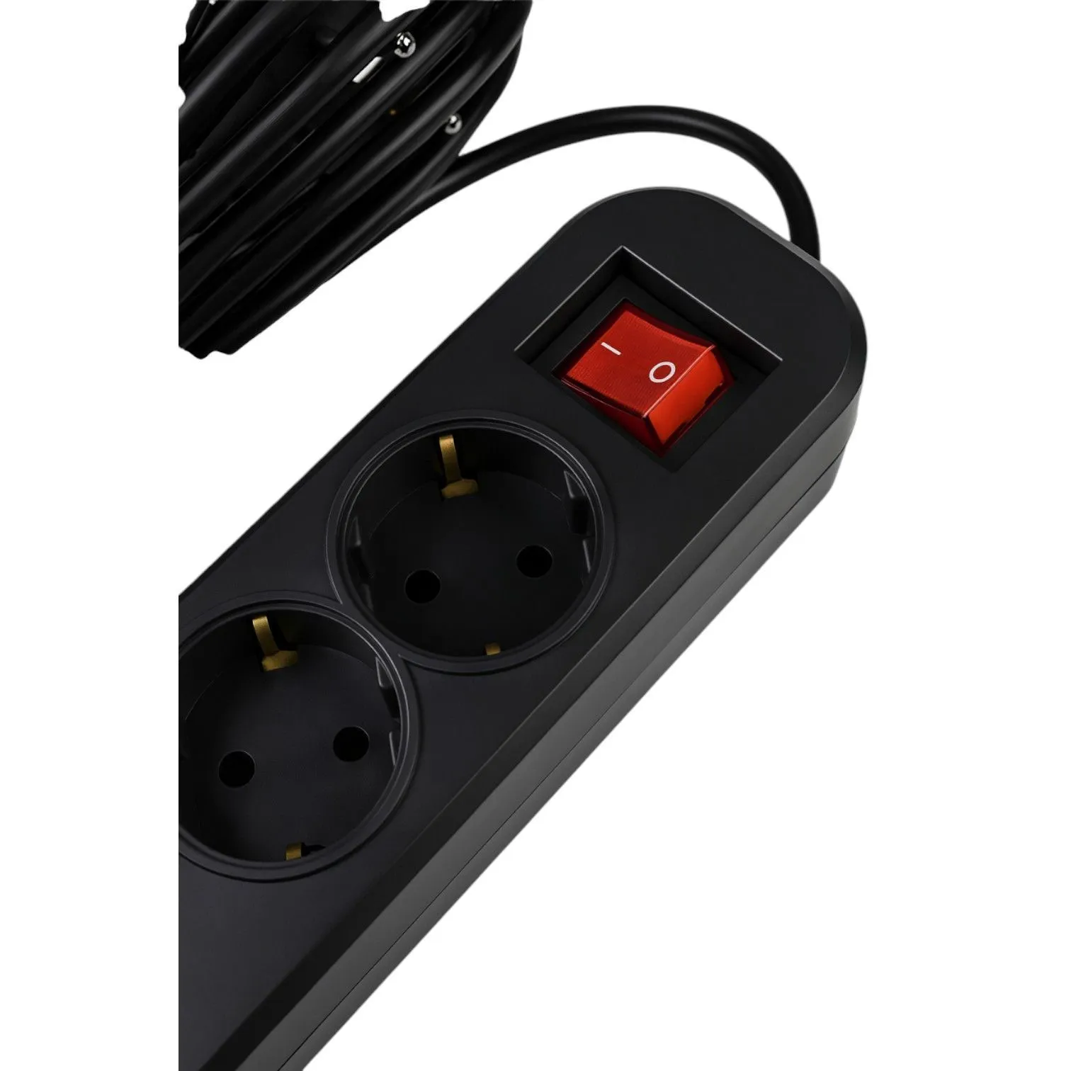 Удлинитель УБкн-03 бытовой с кнопкой ПВС 3*0,75 (10А) 5гн. 7м. черный DEKRON - Фото 4