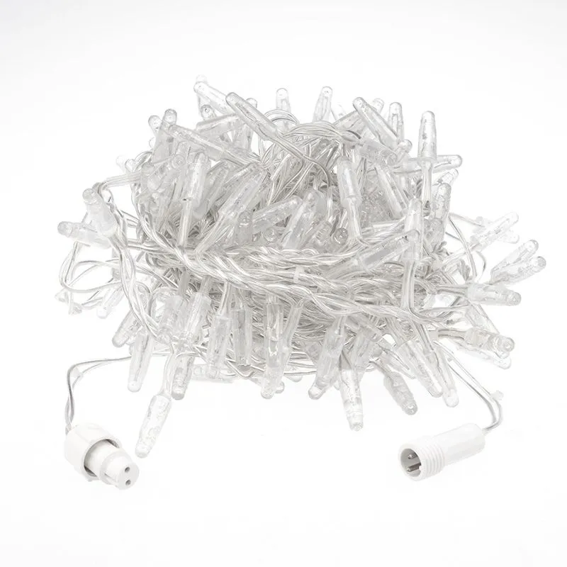 Гирлянда светодиодная Кластер 10м 400 LED БЕЛЫЙ прозрачный ПВХ IP65 постоянное свечение 230В нужен блок 303-500-1 NEON-NIGHT - Фото 2