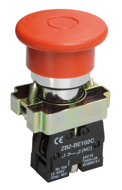 Кнопка управления LAY5-BT42 "Грибок" аварийная с фиксацией 1NC IEK